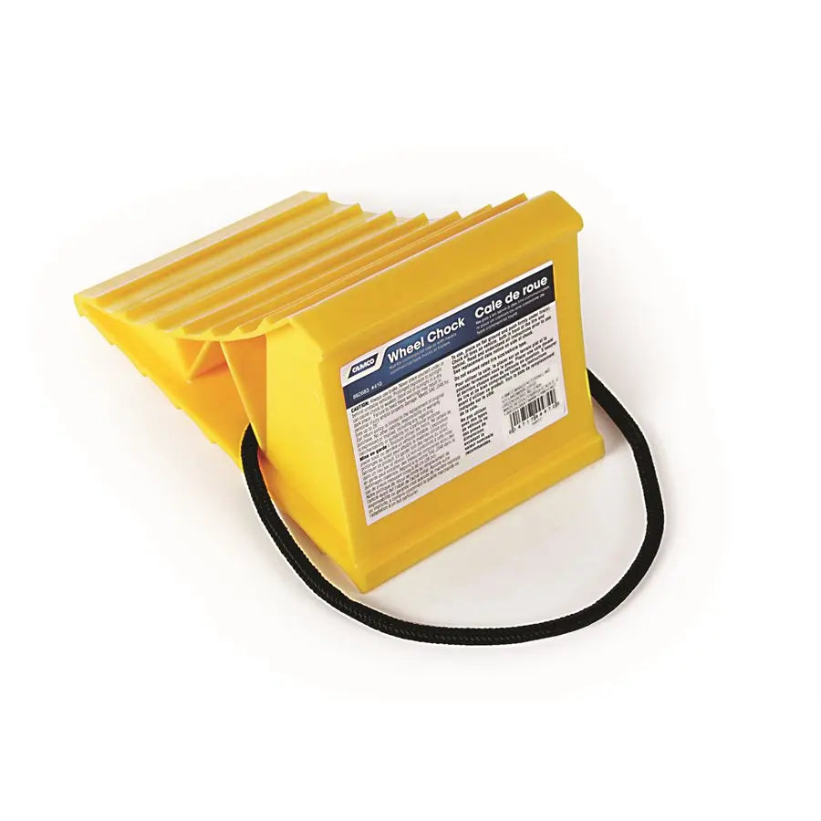 Camco Wheel Chock with Rope - Secure Vehicle Stabilization by CAMCO