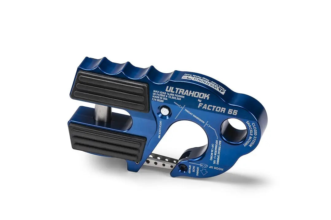 Factor 55 UltraHook Blue with Part Number 0025002 for Secure Off-Road Recovery