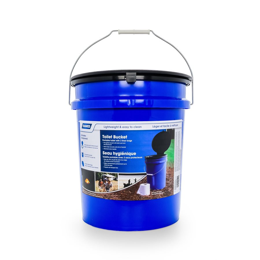 Camco Toilet Bucket with Seat Kit - Model 41549 for Portable and Emergency Use