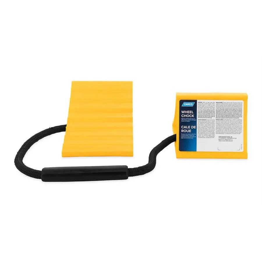 Camco Wheel Chock Double with Rope - Yellow, Model 44470