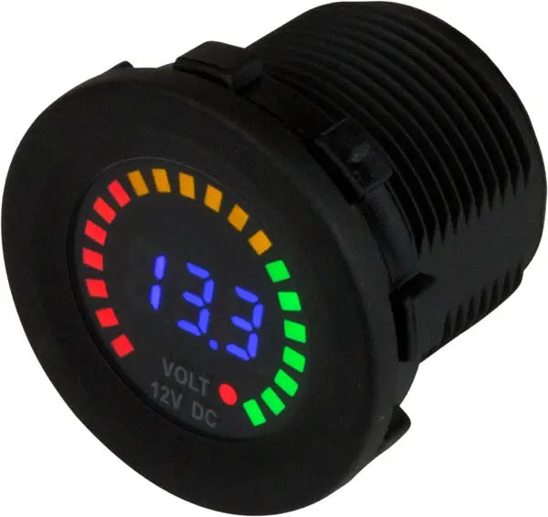 Sea Dog Round Voltage Meter 5V-15VDC with Remote Alarm (Part #421617)