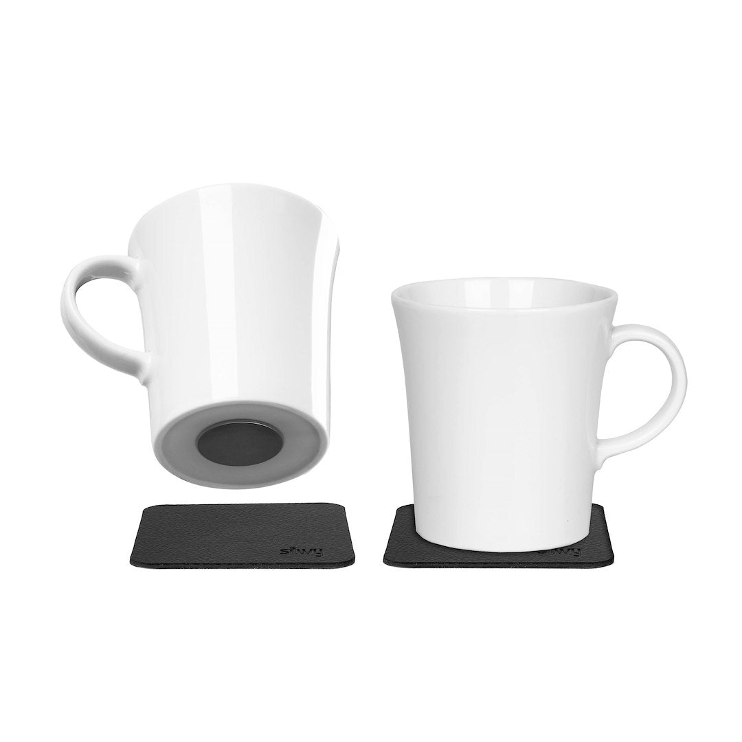 SILWY MAGNET Porcelain Magnetic Handle Cups Black - Model S02714022B