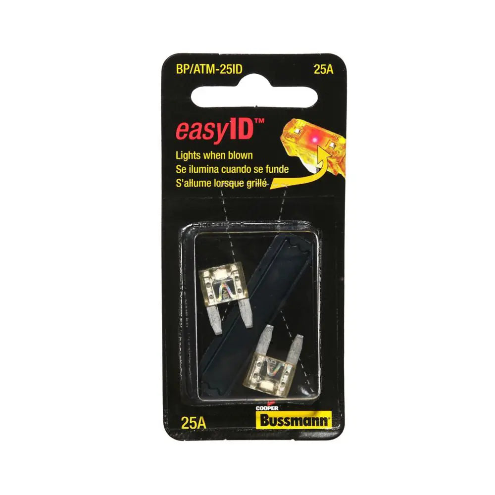 Bussmann BPATM25ID 2-Pack Easy ID Fuse for Reliable Circuit Protection