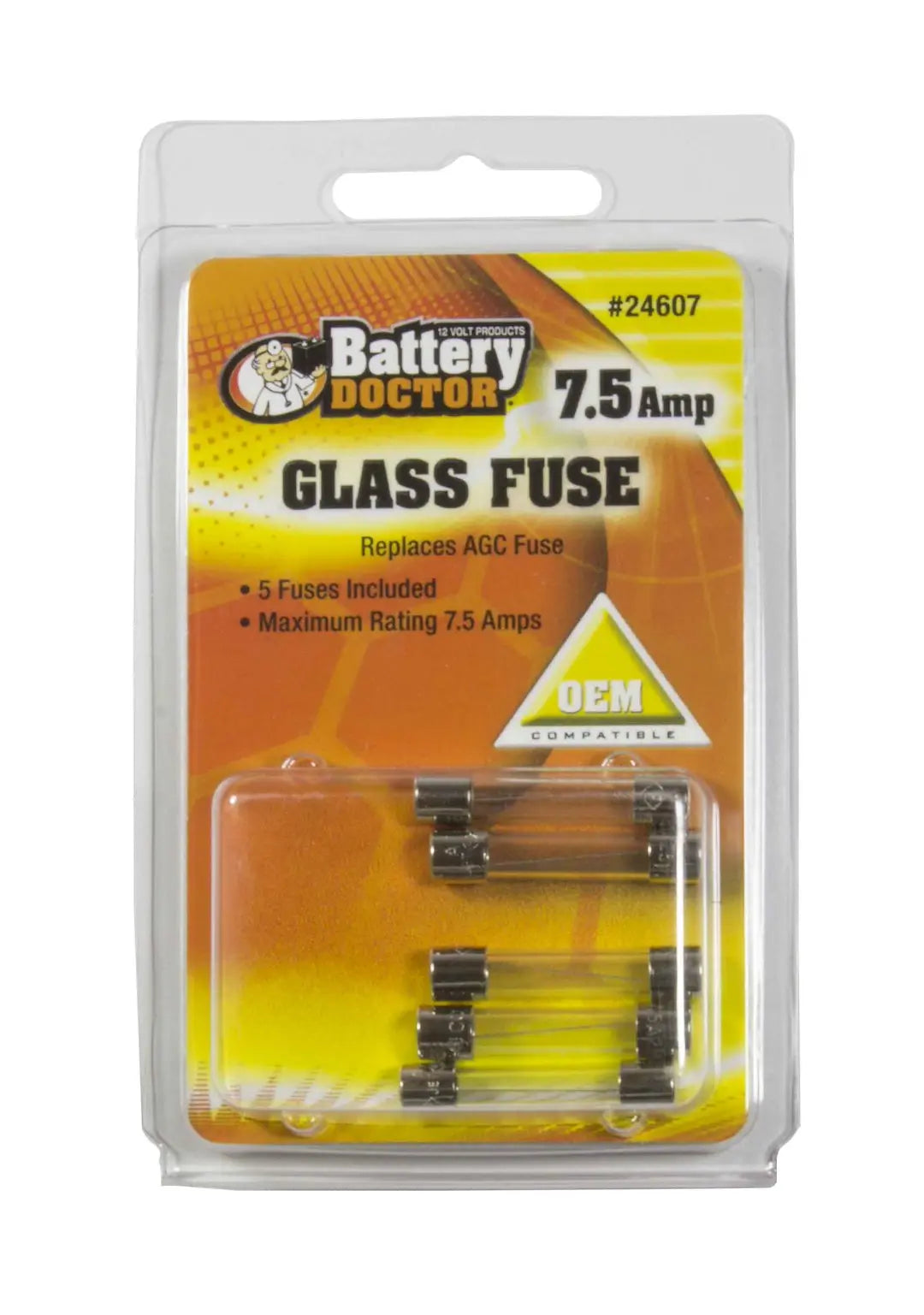 WIRTHCO AGC Glass Fuse - 7.5 Amp for Reliable Circuit Protection