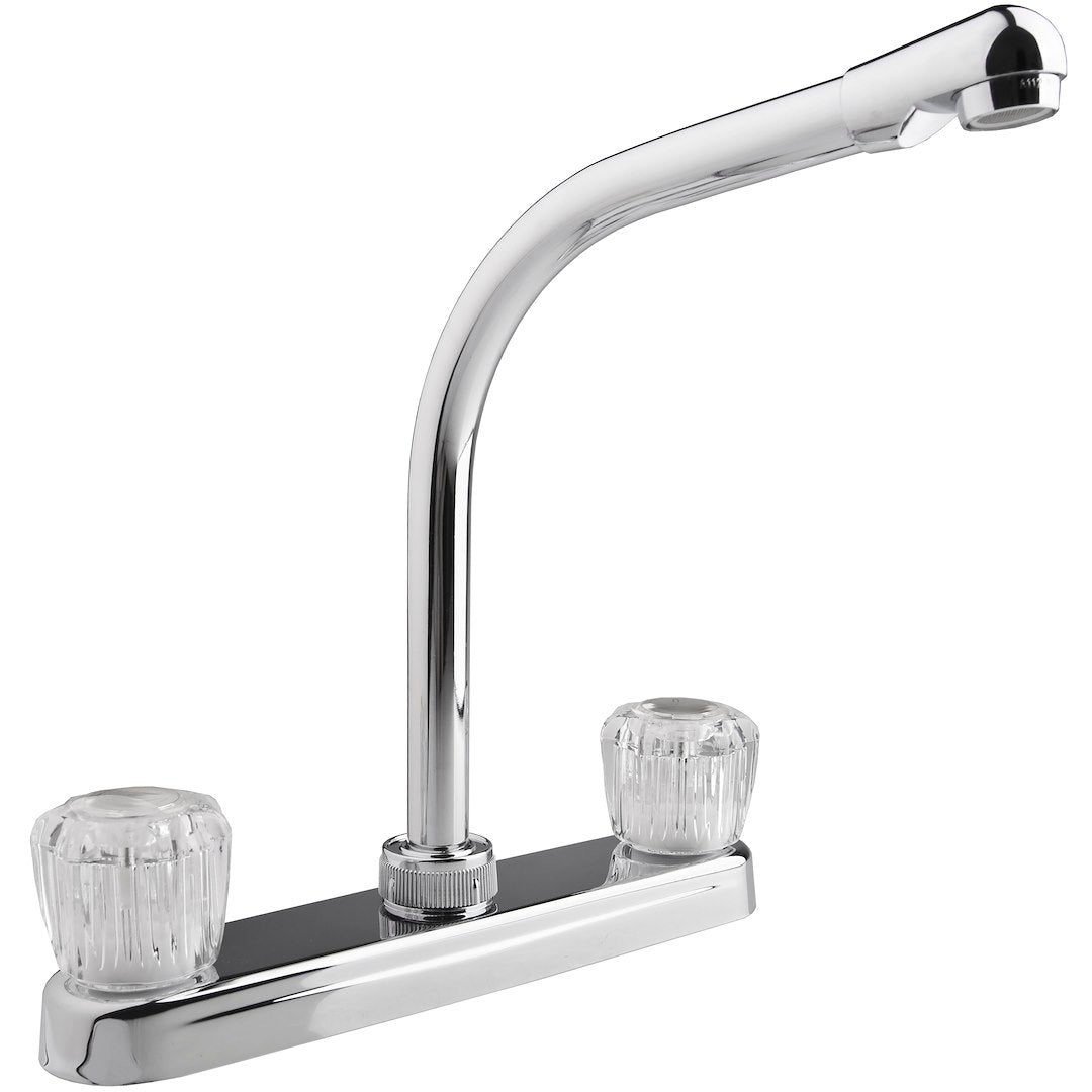 DURA FAUCET DFPK210ACP Hi-Rise RV Kitchen Faucet with High Arc Spout