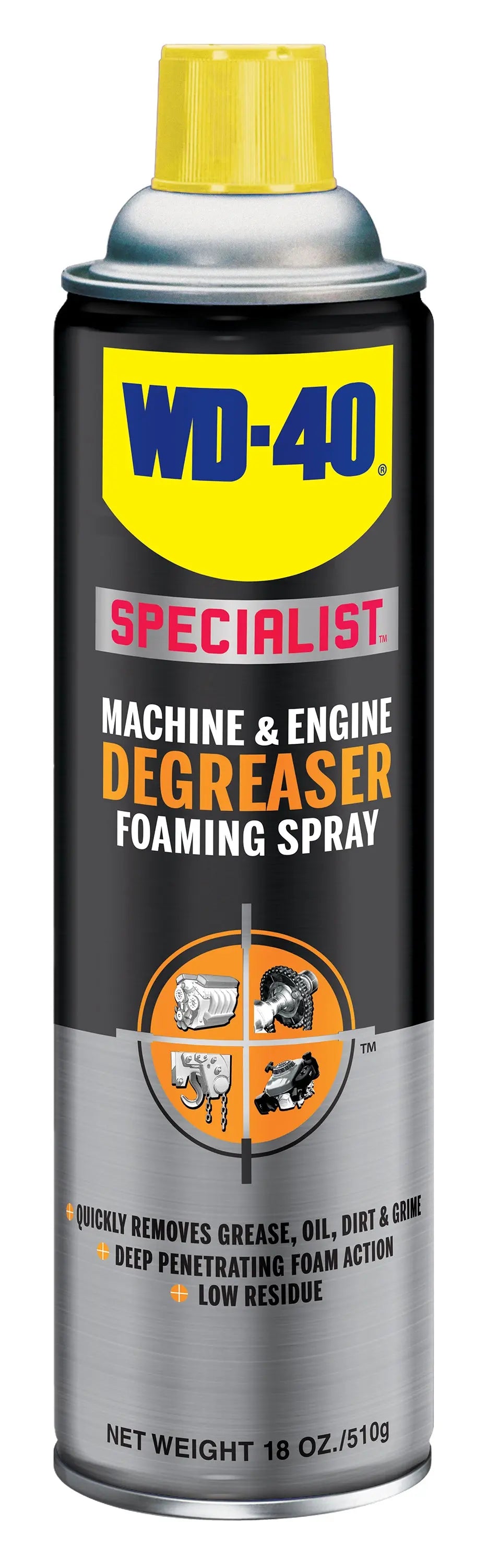 WD-40 Specialist Foam Degreaser, 18 oz - Powerful Cleaning Solution for Tough Grease and Oil