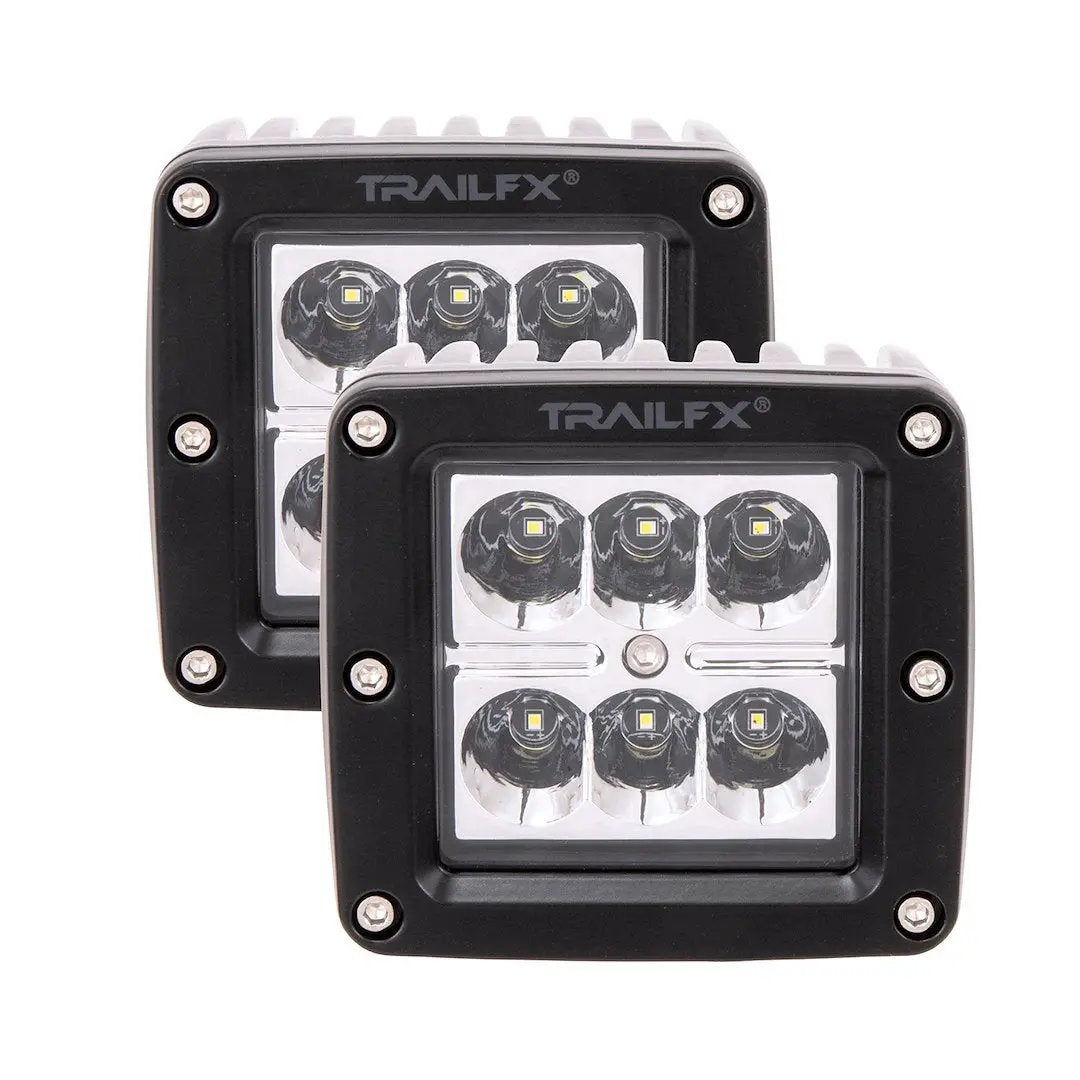TrailFX 3X2 LED Pod with 6x3W Spot Prime Black Lens Cover (Part #3X2S2) by TRAILFX