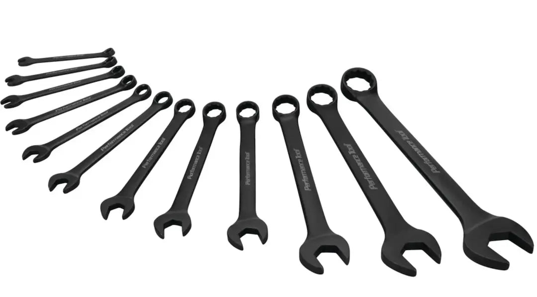 Perform Tool W1078 12-Piece Black SAE Combination Wrench Set