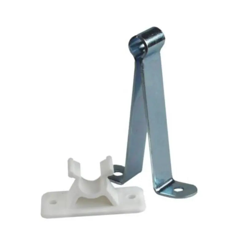 JR Products 10545 3-C Clamp Door Handle Holder Plate, Satin Finish