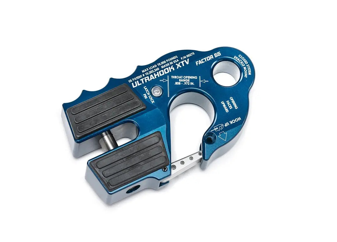 Factor 55 Ultrahook XTV - Blue for Heavy-Duty Towing and Recovery