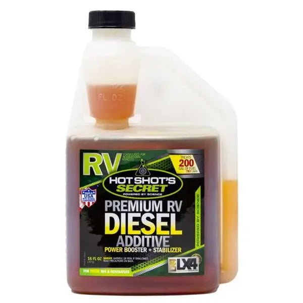 HOT SHOTS Premium RV Diesel Additive 16 oz - Enhances Engine Performance