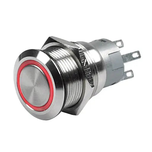 BEP Push Button Switch with Illumination - 12V RE Model (Part Number 0511000101)