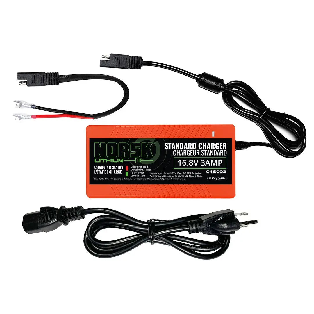 NORSK INC 16.8V 3A NMC Charger with SAE Cables - Reliable Power Supply