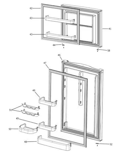 GE Appliance WR78X32432 Stainless Refrigerator Door | GPV10 Series Replacement