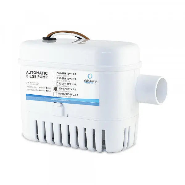 Albin Automatic Bilge Pump 1100 GPH 12V - Reliable Marine Bilge Pump