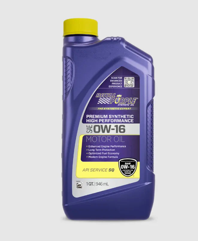 Royal Purple 0W-16 Synthetic Motor Oil Quart Bottle (Part Number 01016)
