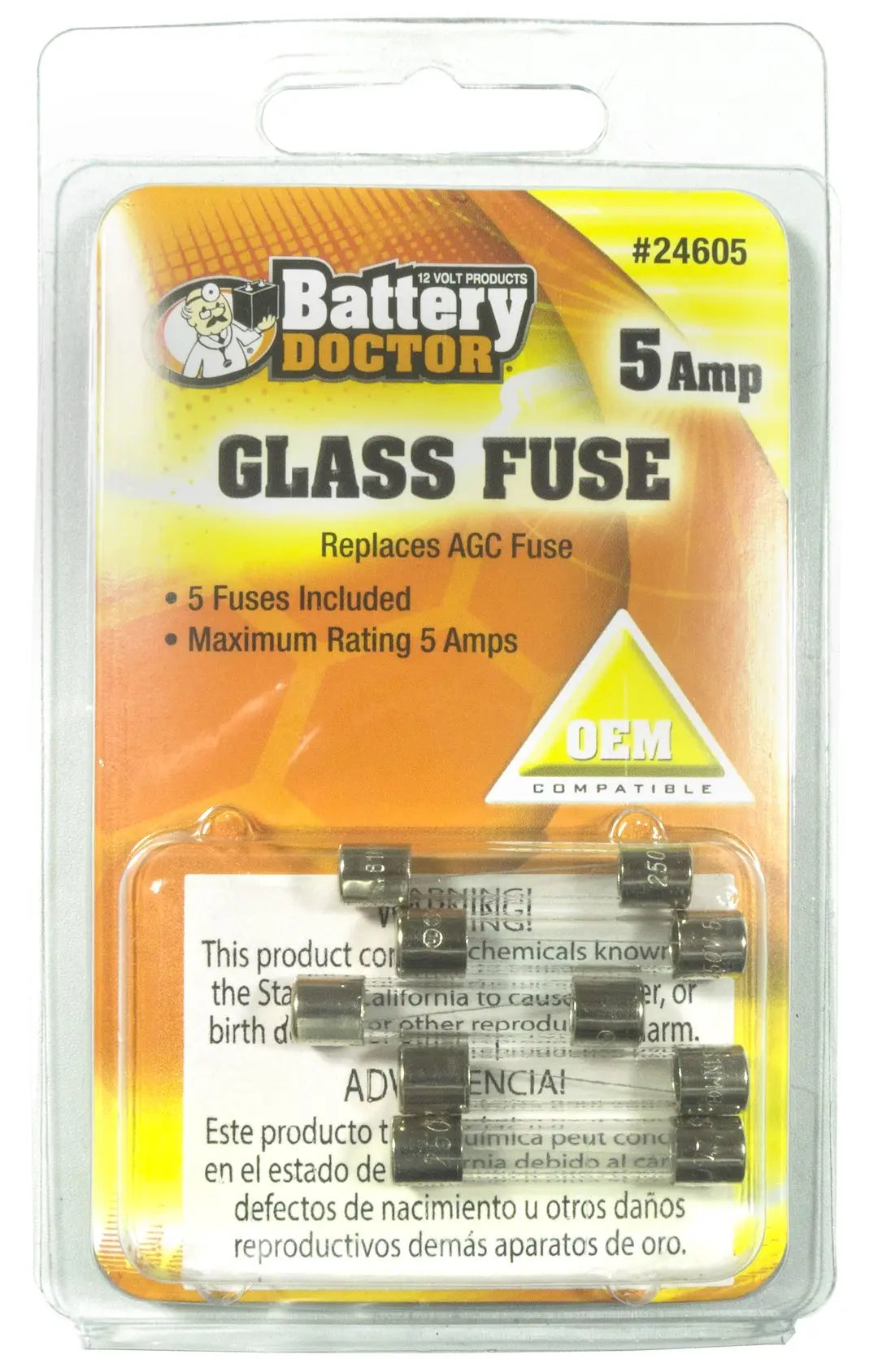 WIRTHCO AGC Glass Fuse - 5 Amp for Reliable Circuit Protection