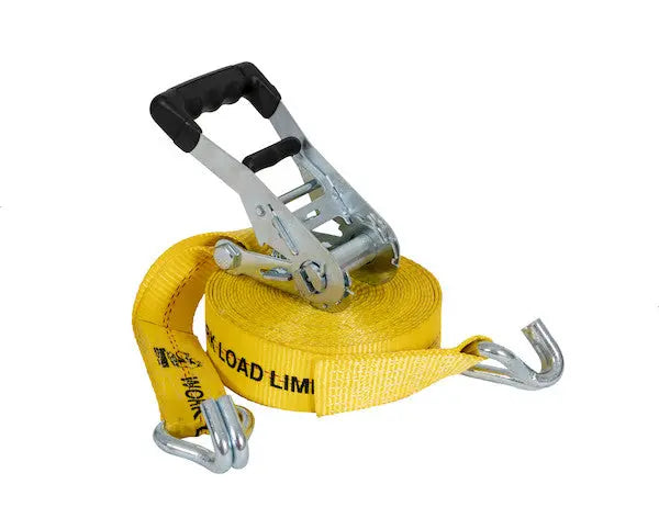 Buyers Prod 30 Foot Ratchet Strap with J Hooks - Heavy Duty Tie-Down for Secure Cargo
