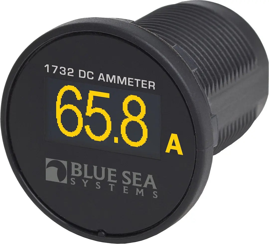 Blue Sea Systems 1732BSS Mini OLED DC Amps Meter for Precise Current Monitoring