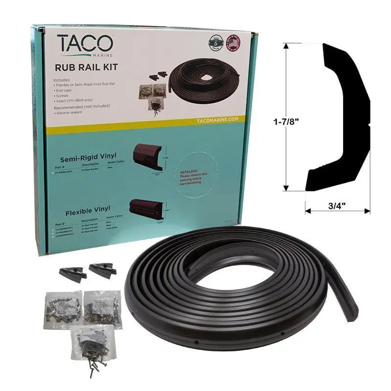 Taco Metals V114135BKA Semi-Rigid Rubber Rail Kit in Black, 30 Inches