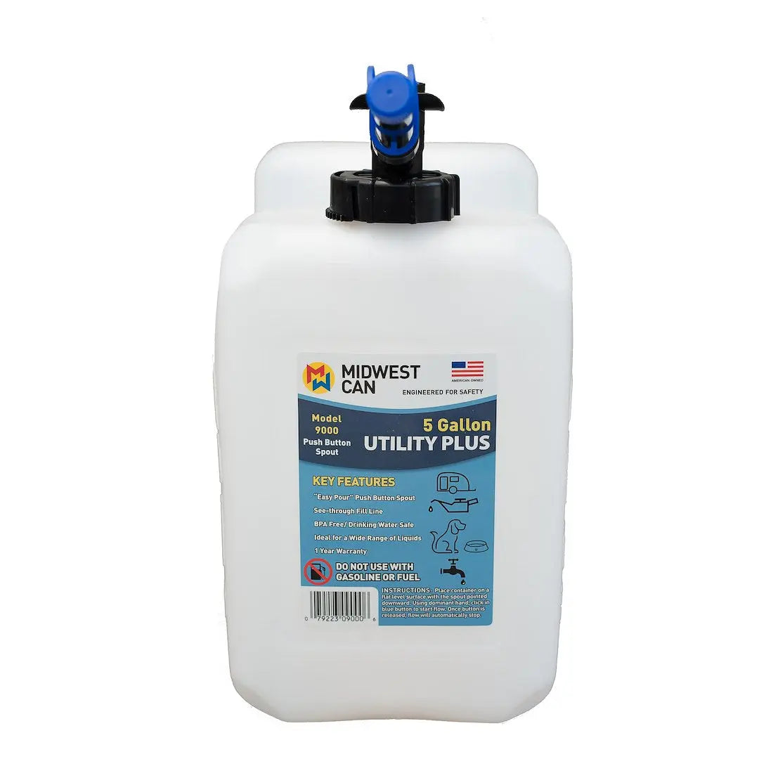 Midwest Can 9000 5-Gallon Utility Jug for Safe and Reliable Liquid Storage