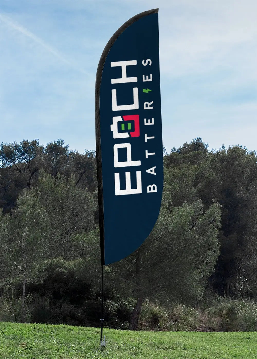 EPOCH BATTER RKLOGOFLAG 12' Logo Flag with Ground Stake