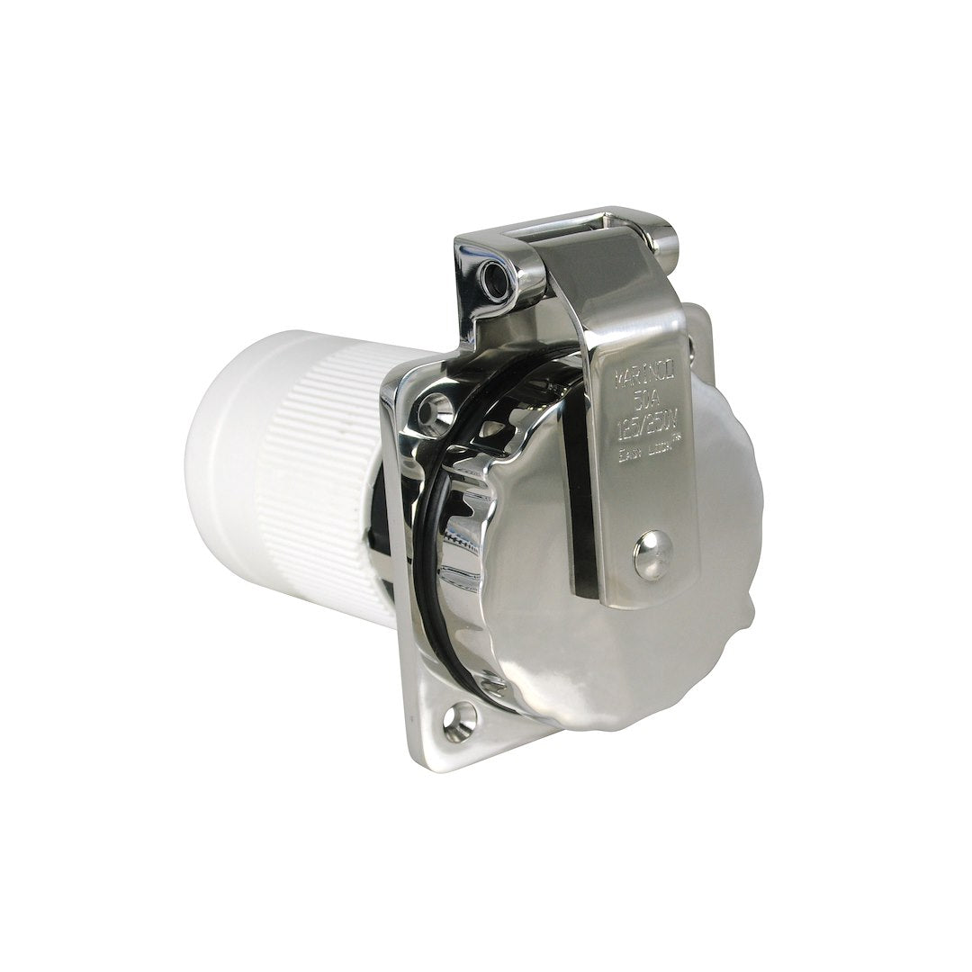 Marinco 6373ELBRV 50A Stainless Steel Marine Power Inlet