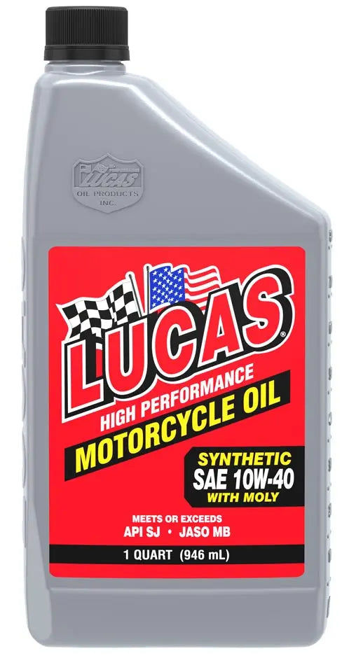 Lucas Oil Synthetic SAE 10W-40 Moly Motor Oil - 1 Quart Bottle