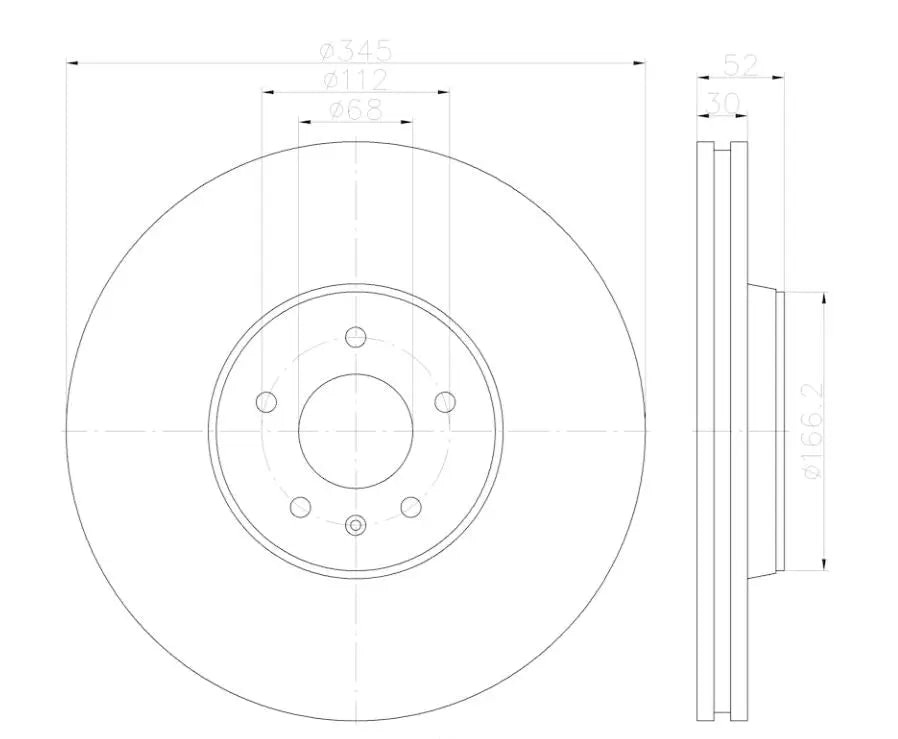 HELLA Disc Brake Rotor Part #355123112 for Efficient Braking Performance
