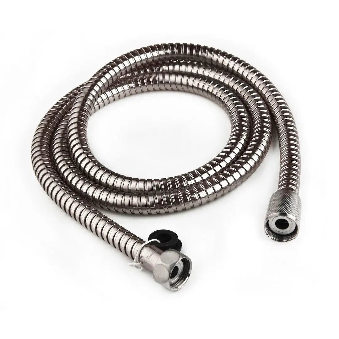 DURA FAUCET DFSA200SN 60-Inch Satin Nickel RV Shower Hose with Stainless Steel Finish