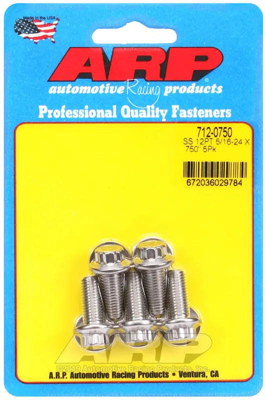 ARP 7120750 5/16'-24 x 0.750 inch 12-Point Stainless Steel Socket Head Cap Screw