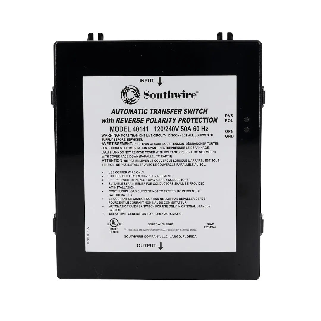 Southwire 50A Reverse Polarity Transfer Switch Model 40141001