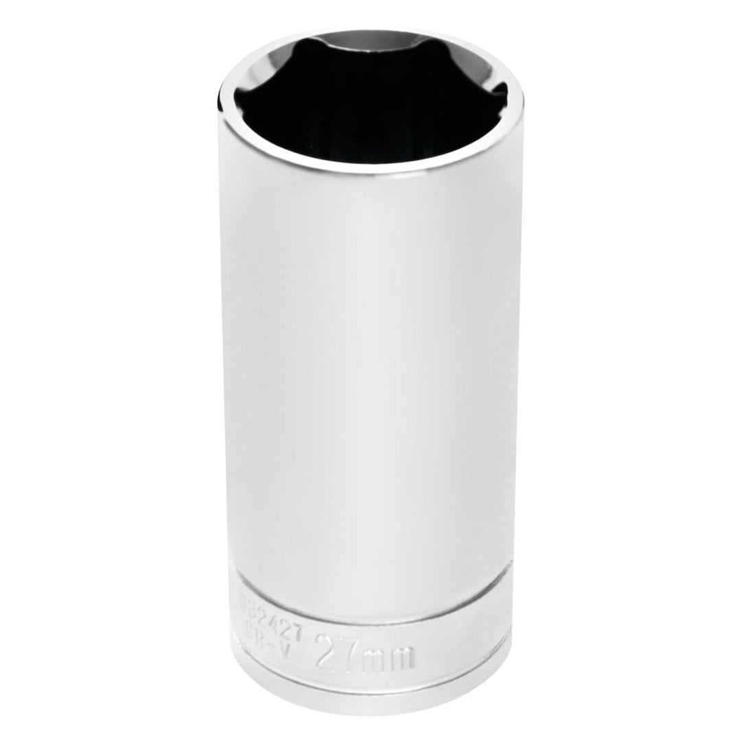 Perform Tool W32427 27mm Socket - Durable Chrome-Plated Drive Socket for Heavy-Duty Applications
