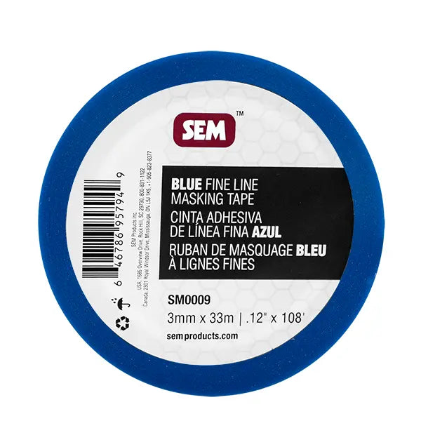 SEM Products Blue Fine Line Masking Tape - 0.12 inches wide, Part Number SM0009