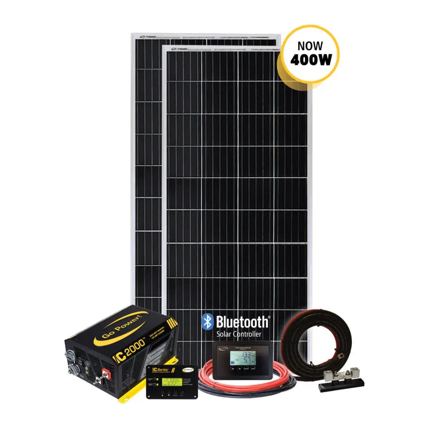 Go Power Solar Elite 400-Watt Solar Kit and Inverter for RV and Off-Grid Applications