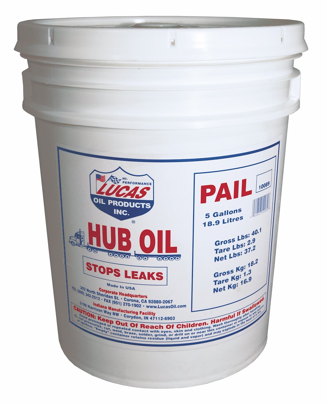 Lucas Oil Hub Oil in 1.25 Gallon Pail - Reliable Lubrication for Heavy-Duty Applications