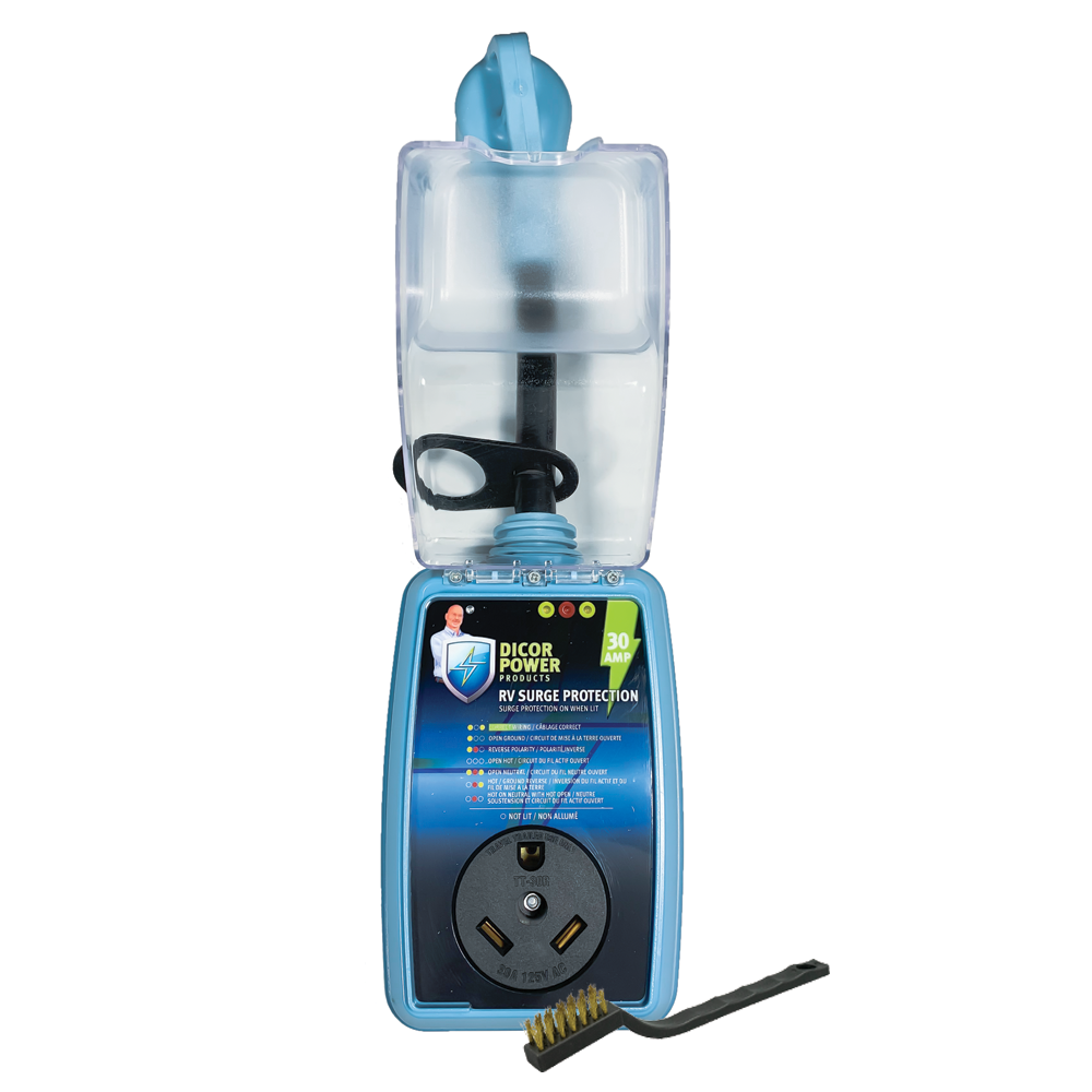 DiCor Corp 30 Amp Pigtail RV Surge Protector - Reliable Power Surge Protection for Travel Trailers and RVs