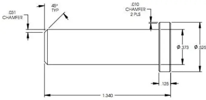 Lippert Components Pin - .370 x 1.340 DCRMET, Part Number 431582