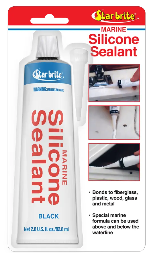 Star Brite Silicone Sealant 2.8 oz Black – Durable Marine Sealant for Waterproofing and Repairs