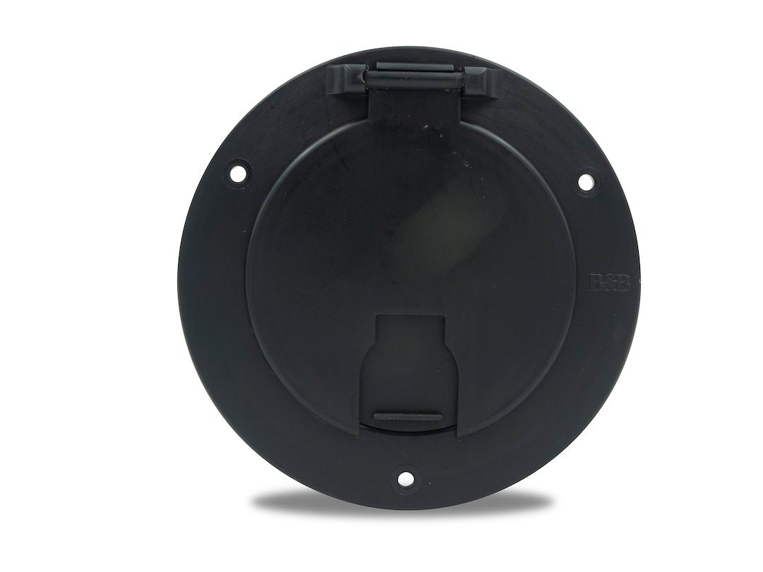 B&B Molders DLX Round Electric Cable Hatch with Black Finish - Part 94330
