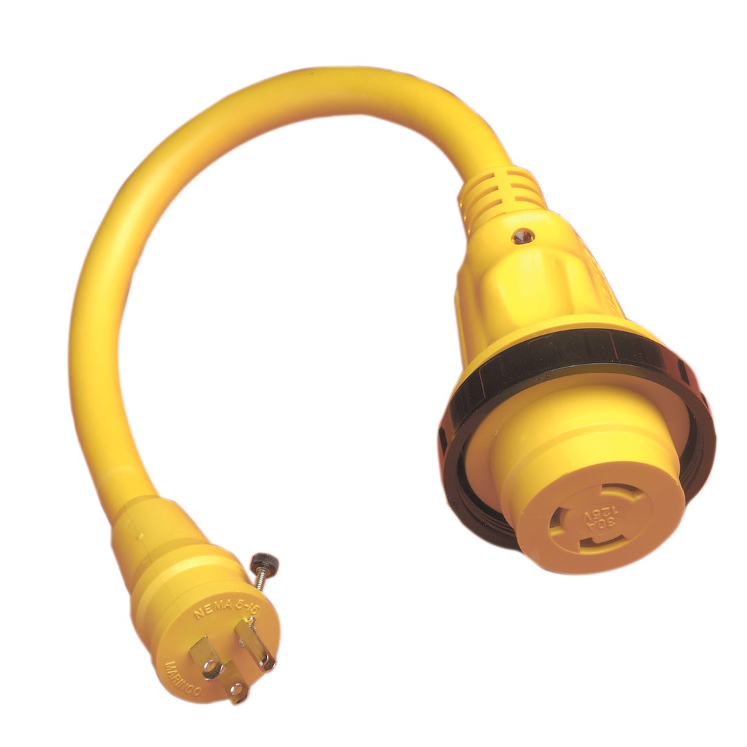Marinco 104SPP Pigtail Adapter 30A Male to 15A Female