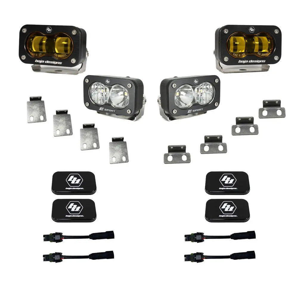 Baja Designs S2 SAE Amber/S2 Sport Fog Light Kit for Ford F-150 and Bronco