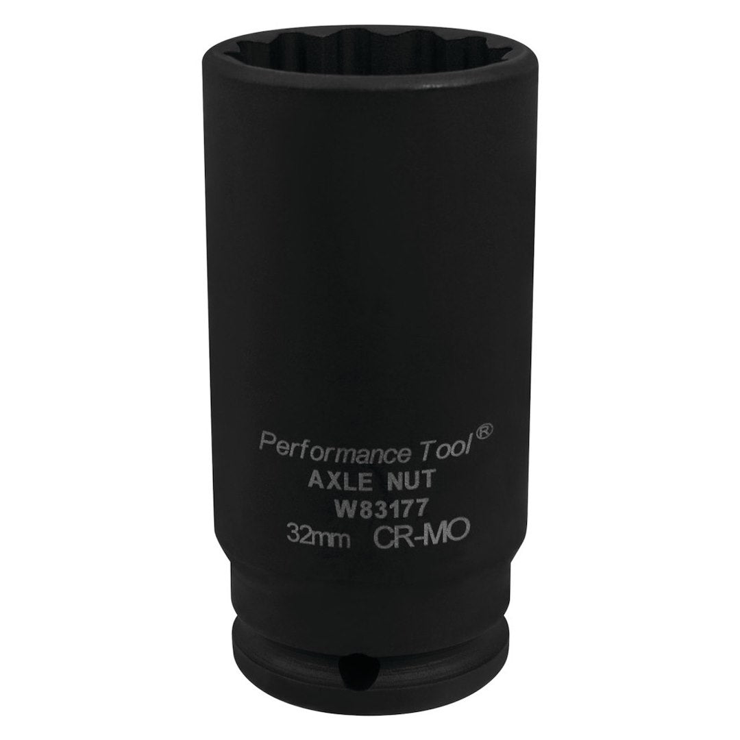 Perform Tool 32mm 12-Point Axle Nut Socket W83177 for Heavy-Duty Applications