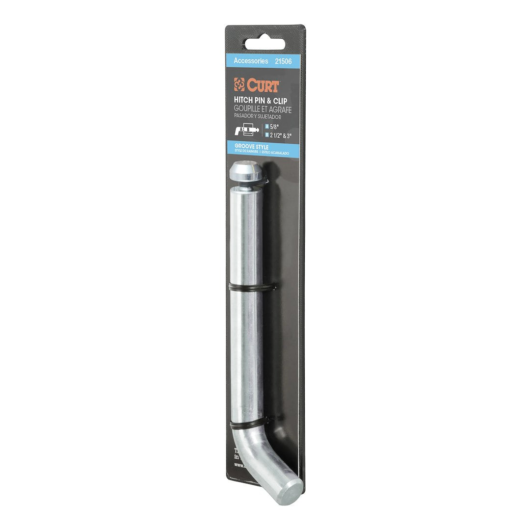 Curt Manufacturing 21506 5/8-Inch Grooved Pin & Clip Packaged for Secure Fastening