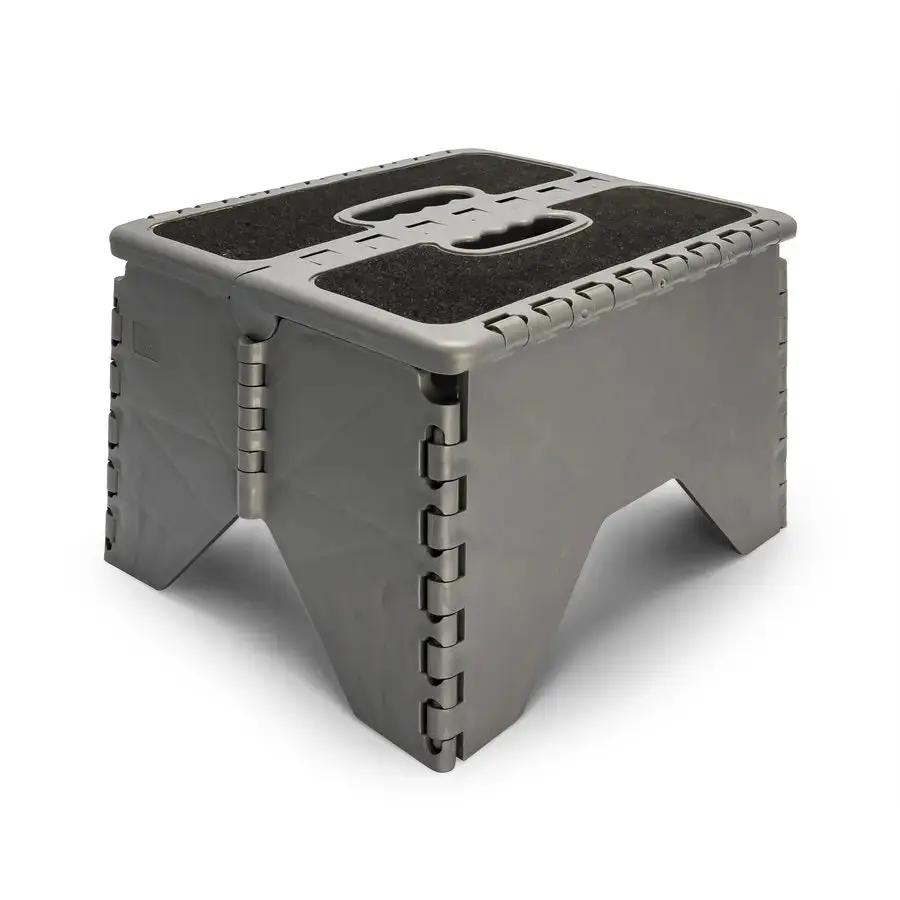 Camco Stool with Foldable Silver Finish Model 43635 by CAMCO