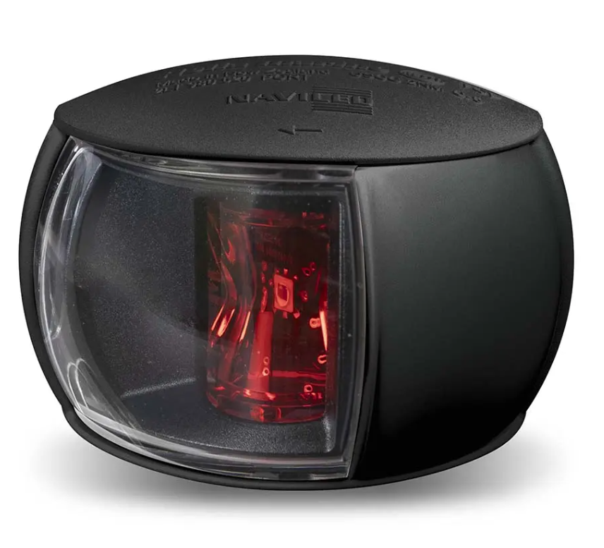 HELLA LIGHTS 980520001 2NM Port Red Lens with Black Shroud