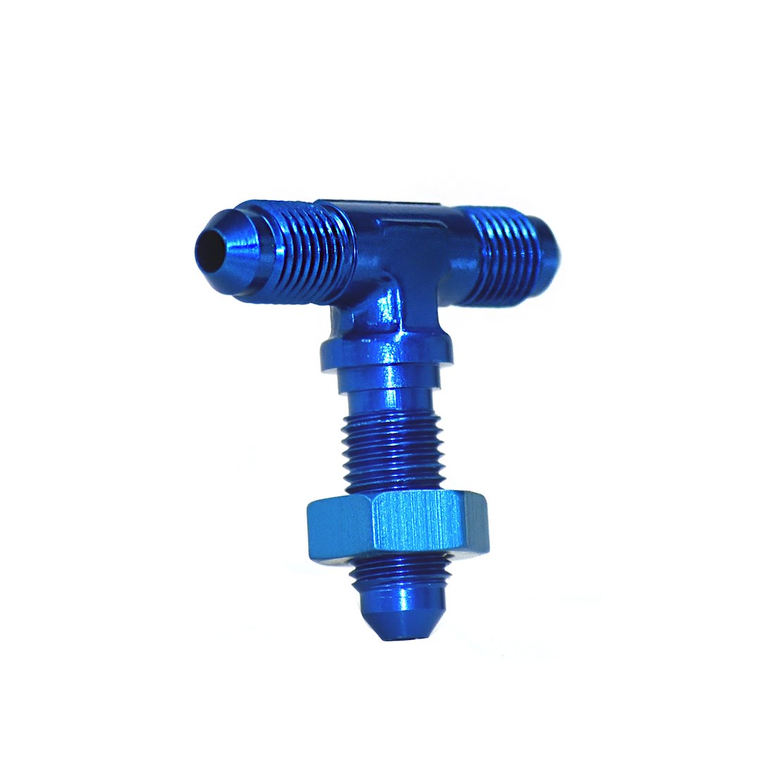 SpeedFX -4AN Blue Bulkhead Flare Tee for High-Performance Fluid Connections