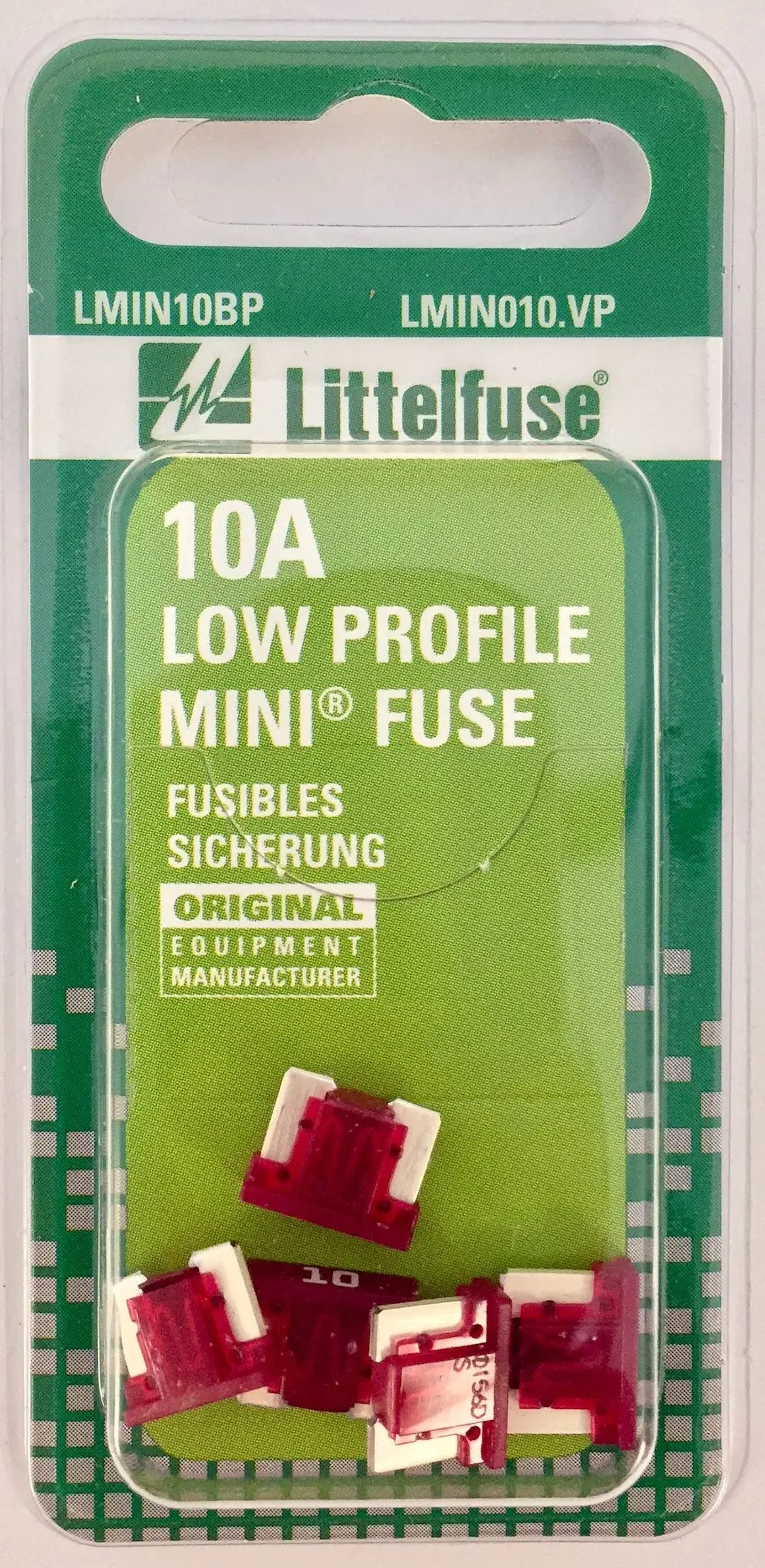Littelfuse Low Profile Mini Blade Fuse 10A (Part Number: LMIN10)