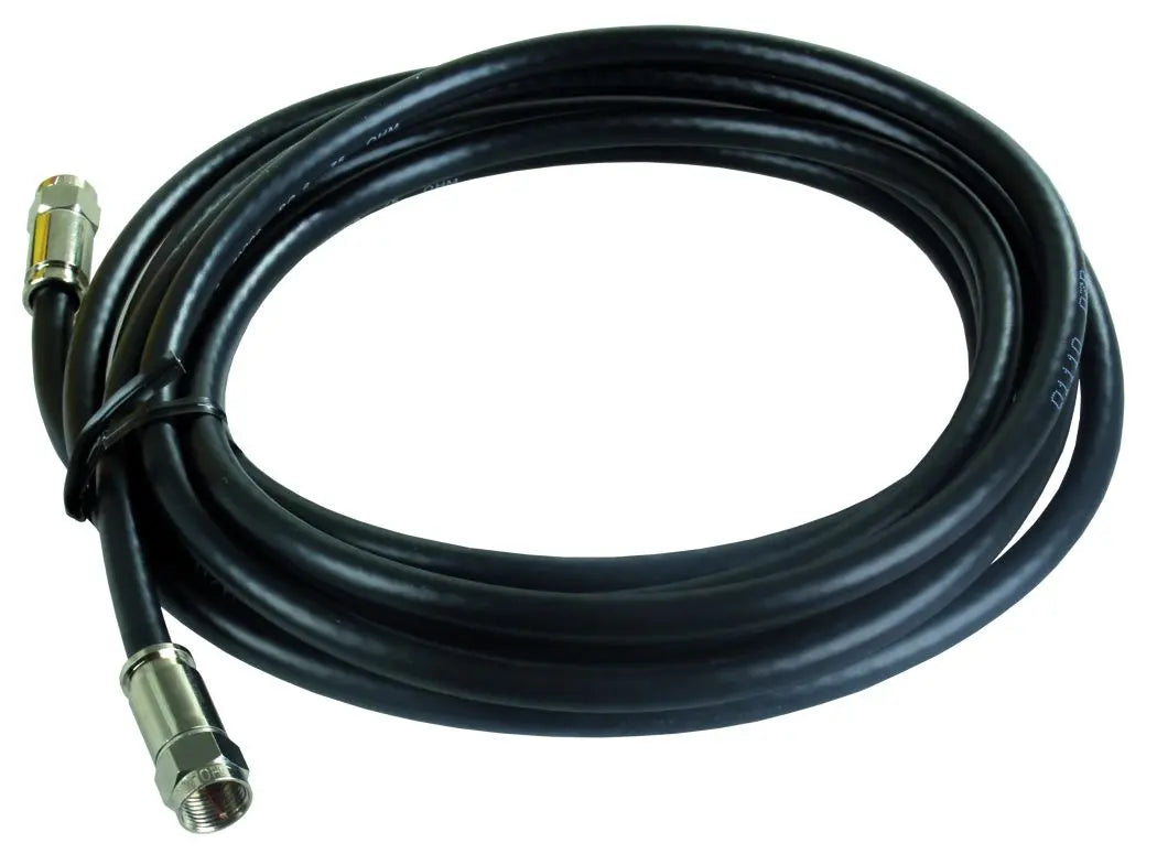 JR Products 12' RG6 Coax Cable with Compression End - High-Quality Coaxial Cable for Reliable Signal Transmission