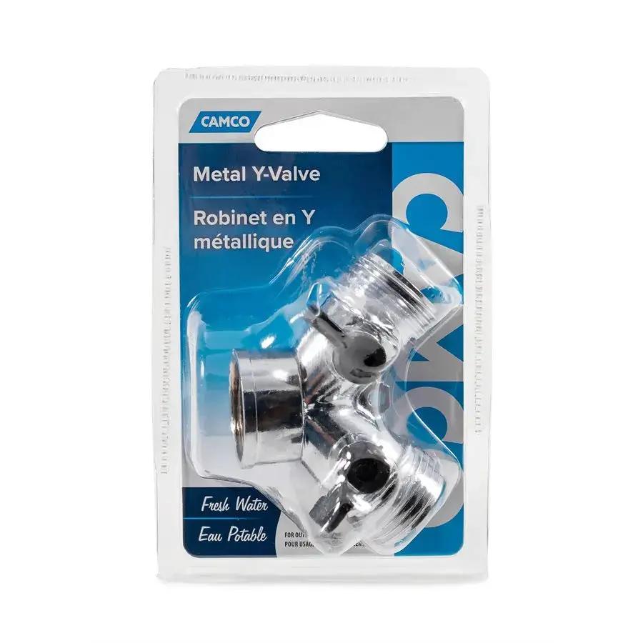Camco Fresh Water Hose Y-Valve with Metal Construction (Part #20114) by CAMCO
